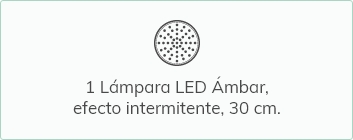 1 Lámpara LED Ámbar, efecto intermitente, 30 cm