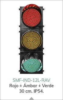 Semáforo LED para uso industrial con lámpara de 30 cm (12") de diámetro