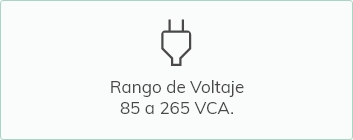 Rango de voltage de 85 a 265 VCA