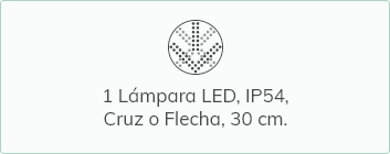 Làmpara LED IP64 cruz o flecha de 30 cm