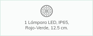 Lámpara LED IP65 rojo y verde de 12.5 cm