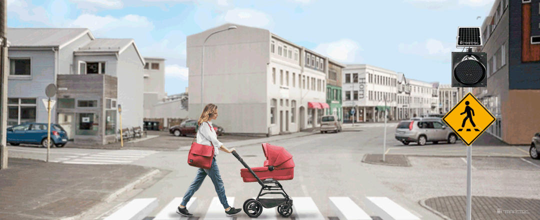 Semáforo LED Preventivo con Panel Solar