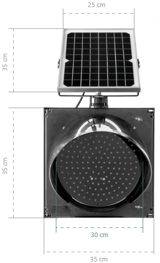 Semáforo LED Preventivo con Panel Solar
